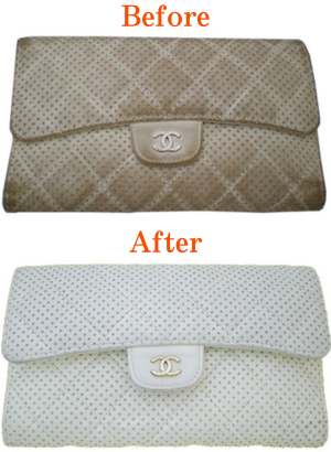 Chanel のお財布クリーニング＆染め直し修理のビフォーアフター