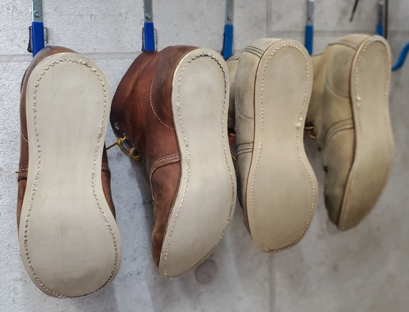 レッドウイング、ワークブーツ修理としての靴底オールソール交換過程